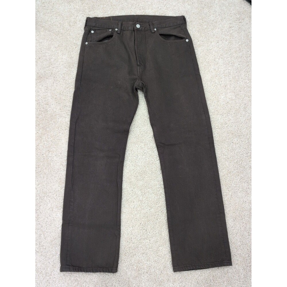 Vintage Levi's 501 Button Fly Olive Green Jeans Made In Mexico Men's Sz 33x30